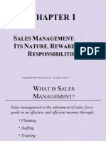 Chapter 01 SALES MANAGEMENT ITS NATURE, REWARDS, AND RESPONSIBILITIES