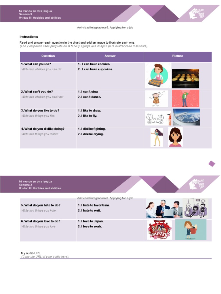 Actividad Integradora 5. Applying For A Job | PDF