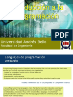 Introducción A La Programación: Universidad Andrés Bello