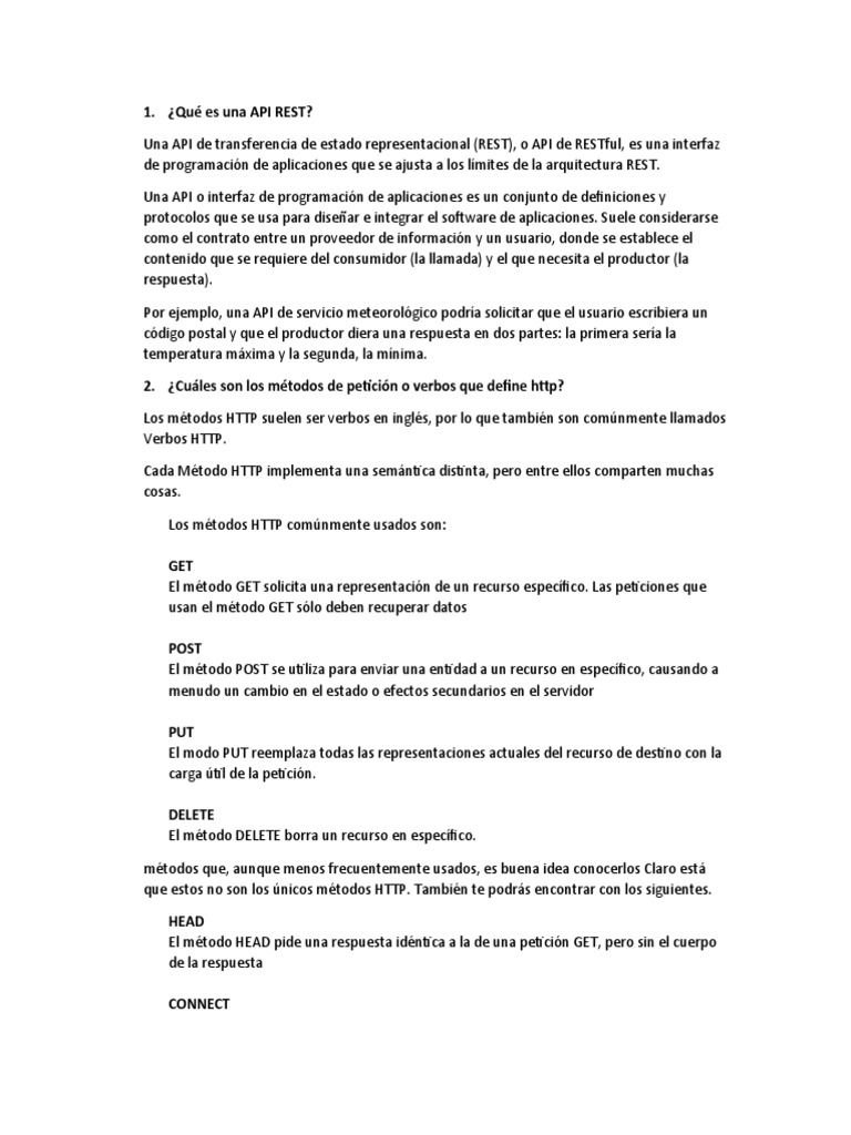 Métodos y Códigos de API REST | PDF | Protocolo de Transferencia de ...