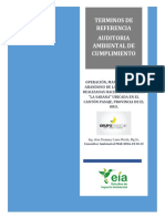 Terminos de Referencia de La Auditoria Ambiental de Cumplimiento Hacienda La Sabana