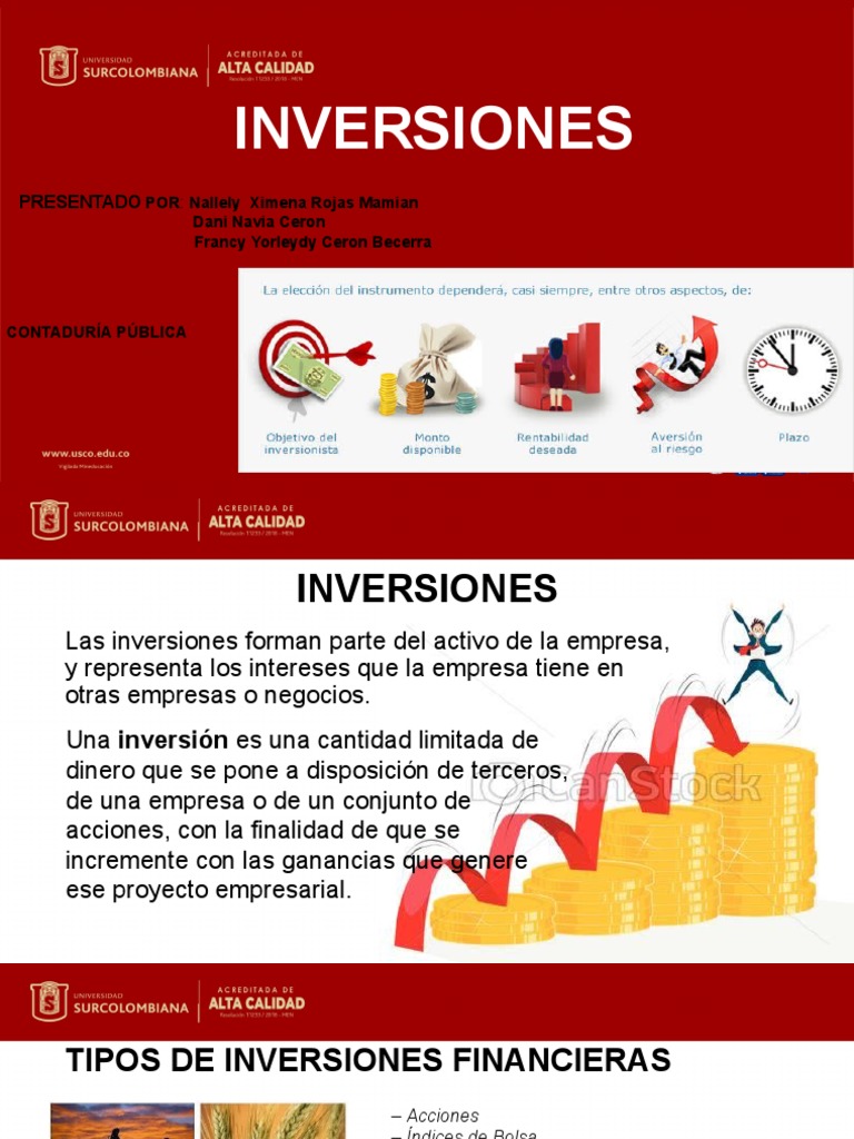 Tipos y Clasificación de Inversiones Financieras | PDF | Compartir ...
