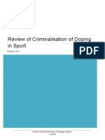 Review of Criminalisation of Doping in Sport: October 2017