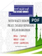 Notis Waktu Beroperasi