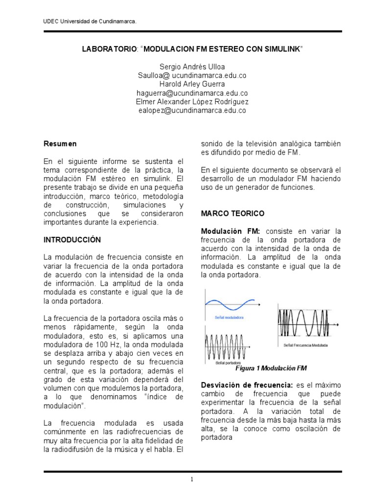 Modulación FM Estéreo en Simulink | PDF | Modulación de frecuencia ...