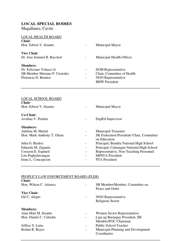 Local Special Bodies Pdf Philippines Local Government