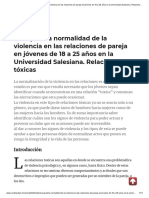 La Supuesta Normalidad de La Violencia en Las Relaciones de Pareja en Jóvenes de 18 A 25 Años en La Universidad Salesiana. Relaciones Tóxicas