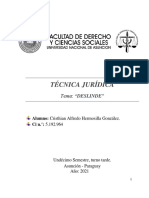 Deslinde. Técnica Jurídica