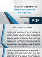 Australian Experience in Record and Archives Management