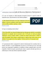 Simulado Administração de Recursos Materiais e Patrimoniais II