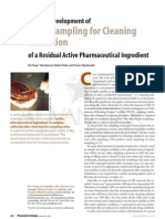 DATA & REVIEW: Developing a Swab Sampling Method for Cleaning Validation