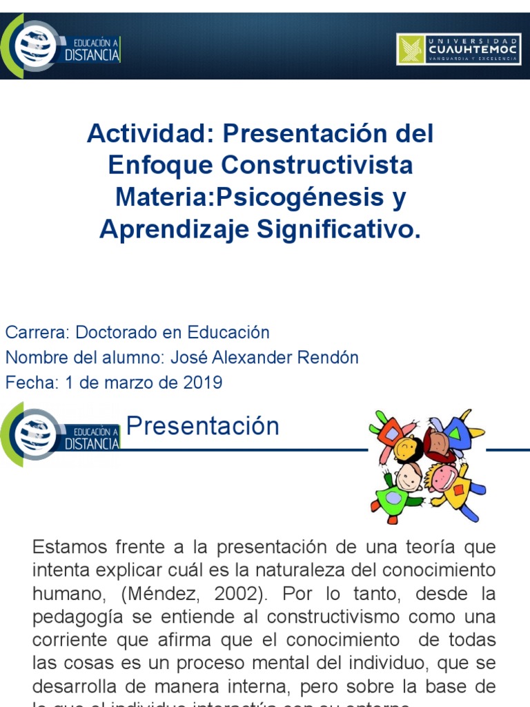 Enfoque Constructivista en Psicogénesis | PDF | Constructivismo ...