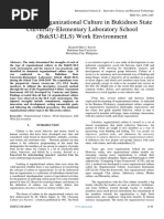 A Study of Organizational Culture in Bukidnon State University-Elementary Laboratory School (BukSU-ELS) Work Environment