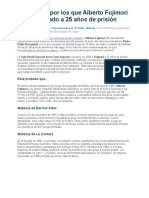 Delitos Por Los Que Alberto Fujimori Fue Condenado A 25 Años de Prisión