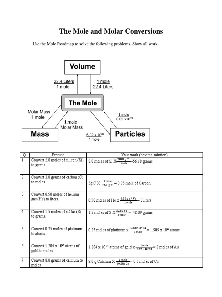 Chemistry Molar Conversion Guide | PDF | Mole (Unit) | Argon
