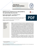 ARTÍCULO DE REVISIÓN Deficiencia de Vitamina D en La Edad Pediátrica. Una Oportunidad de Prevención