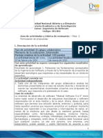 Guia de Actividades y Rúbrica de Evaluación - Unidad 1 - Fase 2 - Formulación de Propuestas