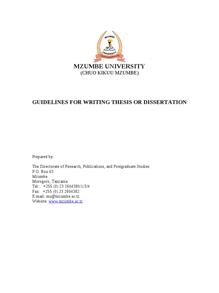 Guidelines For Thesis Writing | PDF | Thesis | Apa Style