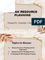 Human Resource Planning: Prepared By: Esmaelita J. Dicdiquin