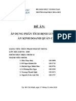 NHÓM 12 - ÁP DỤNG PHÂN TÍCH ĐỊNH LƯỢNG VÀO MÔ HÌNH KINH DOANH QUÁN CÀ PHÊ