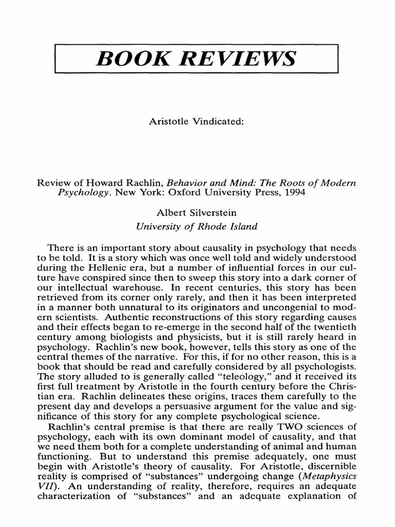 Teleological Behaviorism Explained | PDF | Substance Theory | Causality