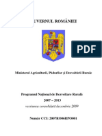 Programul National Pentru Dezvoltare Rurala 2007 - 2013 - Versiunea Decembrie 2009