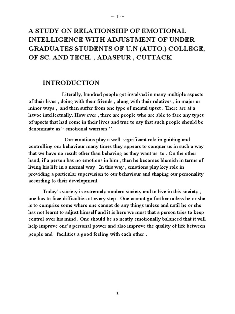 Emotional Intelligence and Student Adjustment | PDF | Emotional ...