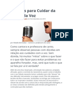 26 Dicas para Cuidar da Saúde da Voz