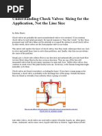 Understanding Check Valves: Sizing For The Application, Not The Line Size