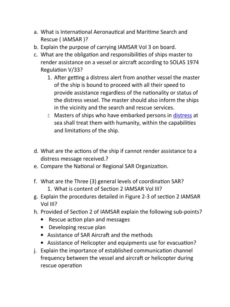 What Is International Aeronautical and Maritime Search and Rescue | PDF ...
