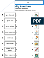 Daily Routine Worksheet Matching Worksheet