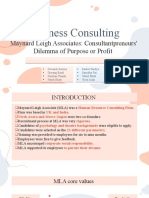 Business Consulting: Maynard Leigh Associates: Consultantpreneurs' Dilemma of Purpose or Profit