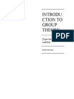 Introdu Ction To Group Theory: (Type The Document Subtitle)