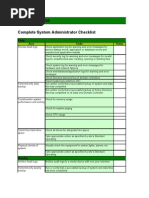 Complete System Administrator Checklist Backup