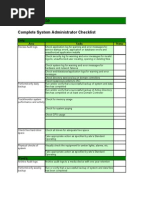 Complete System Administrator Checklist