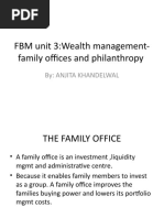 FBM unit 3- wealth management- family office and philanthropy