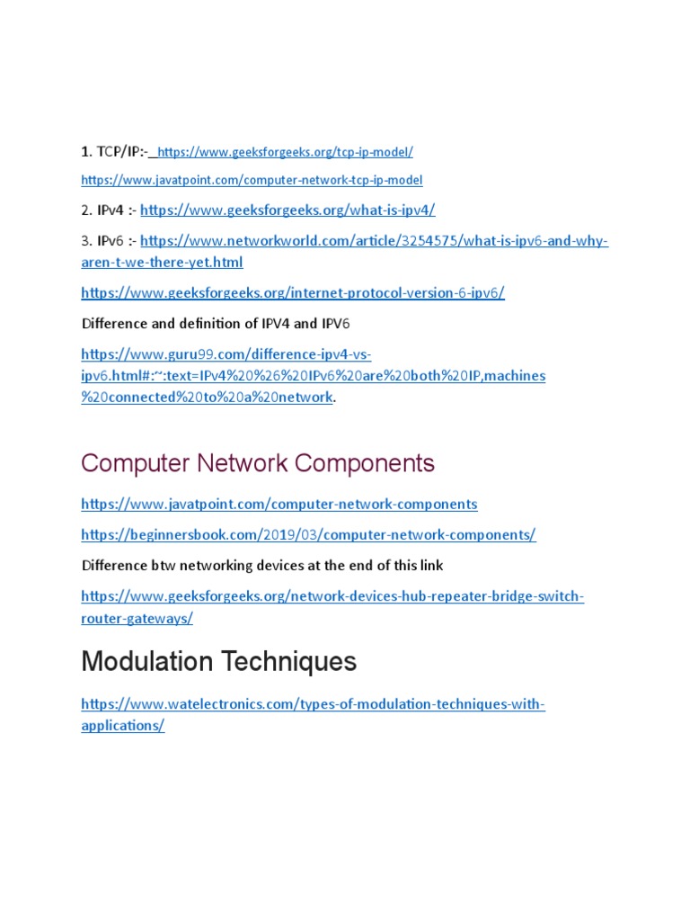 Modulation Techniques: Computer Network Components | PDF