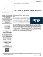 Investigation of SCUBE-1 Levels in Pediatric Patients With Betathalassemia
