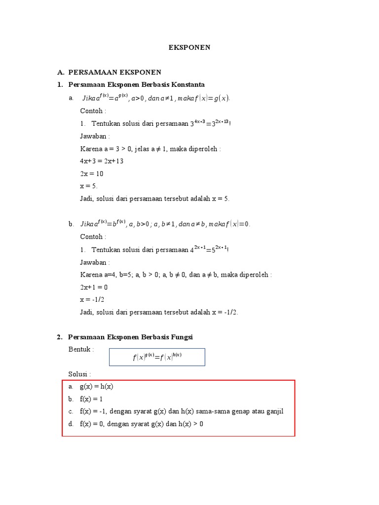 Materi Eksponen | PDF
