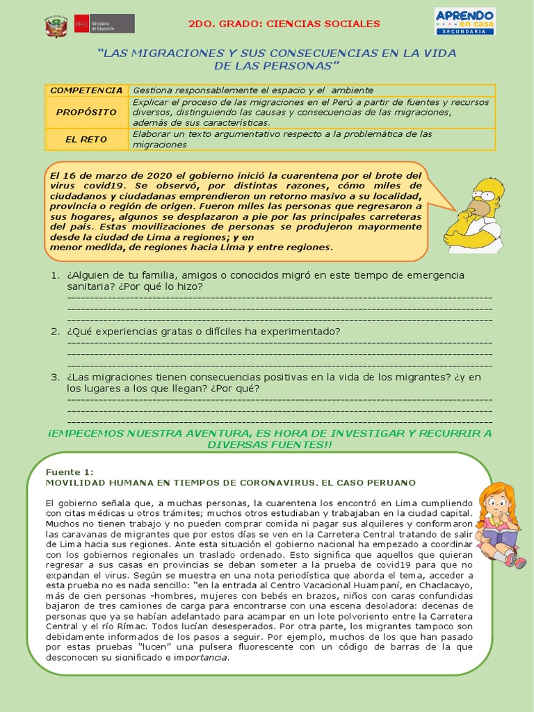 Migraciones y sus Consecuencias en Perú | PDF | Migración humana | Lima