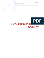 I. Course Information Booklet: Institute of Architecture and Fine Arts