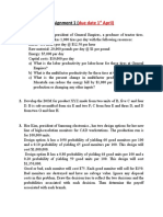 Assignment 1 due 1st April productivity, BOM, decision tree, cost of quality