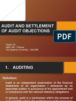 Settlement of Audit Objections