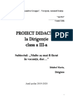 1 Septembrie Proiect Didactic Clasa 3