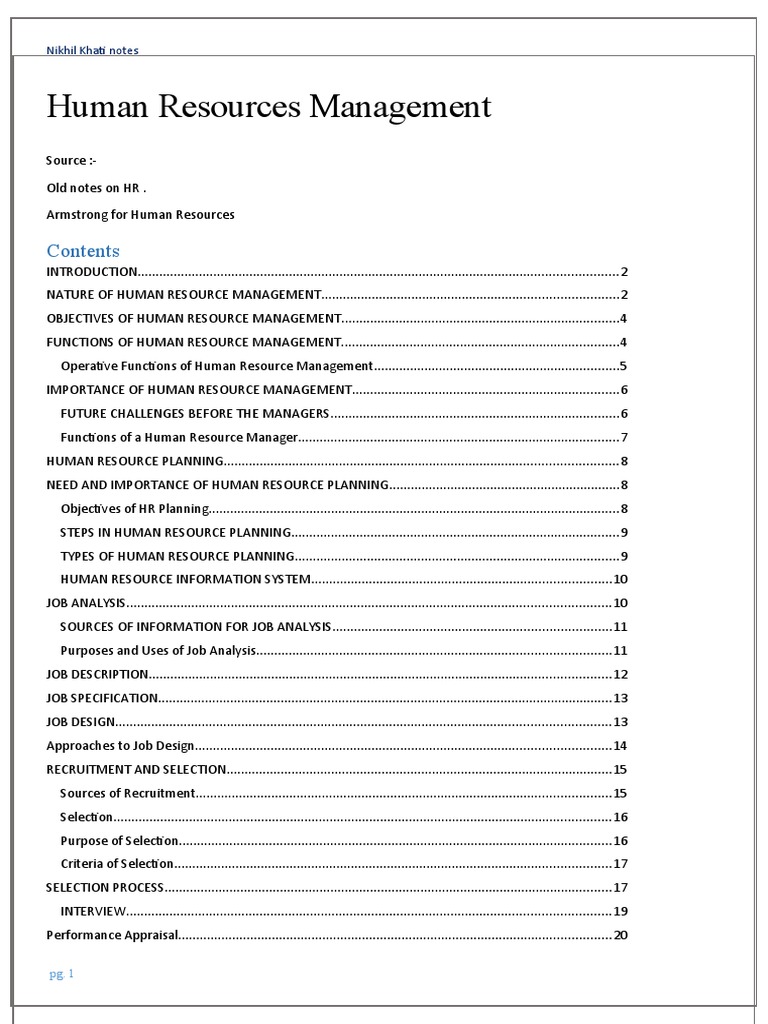 Human Resources Management | PDF | Performance Appraisal | Human ...