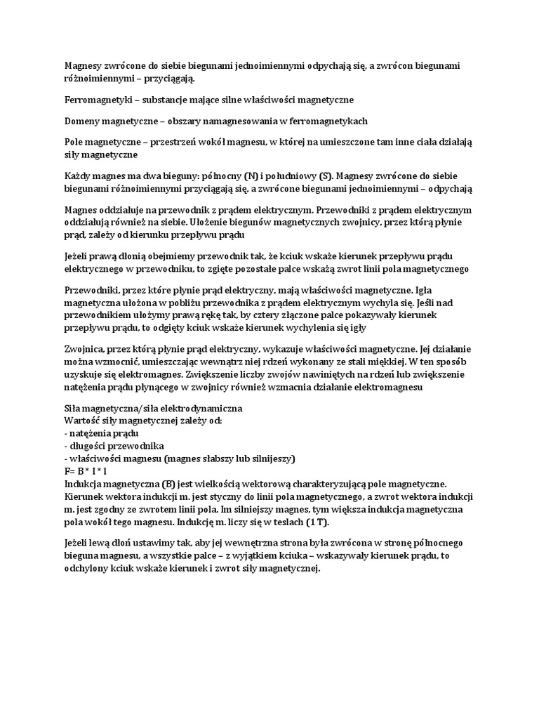 Wartość Siły Magnetycznej Zależy Od