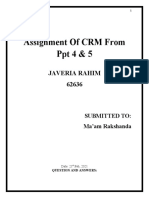 Assignment of CRM From PPT 4 & 5: Javeria Rahim 62636