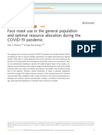 Face Mask Use in The General Population and Optimal Resource Allocation During The COVID-19 Pandemic