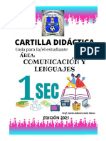 Cartilla 1 Comunicación y Lenguajes 1 Sec - 2021
