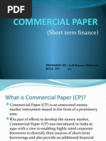 Commercial Paper: (Short Term Finance)